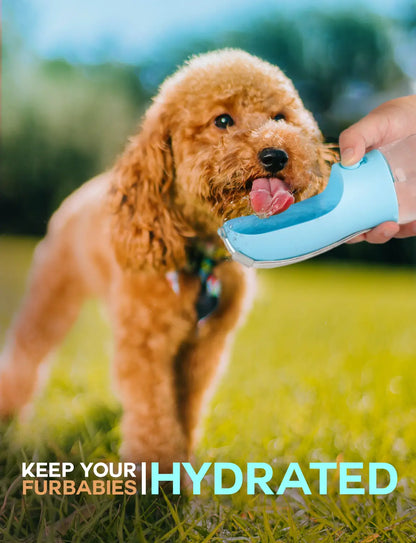 3In1 Pet Water Bottle with Built-In Filtration - 20Oz Leak-Proof Design Container, Easy-To-Use, Built-In Poop Bag Dispenser, Food Storage, Ideal for Travel, Hiking (Dog & Cat Feeding Supplies)