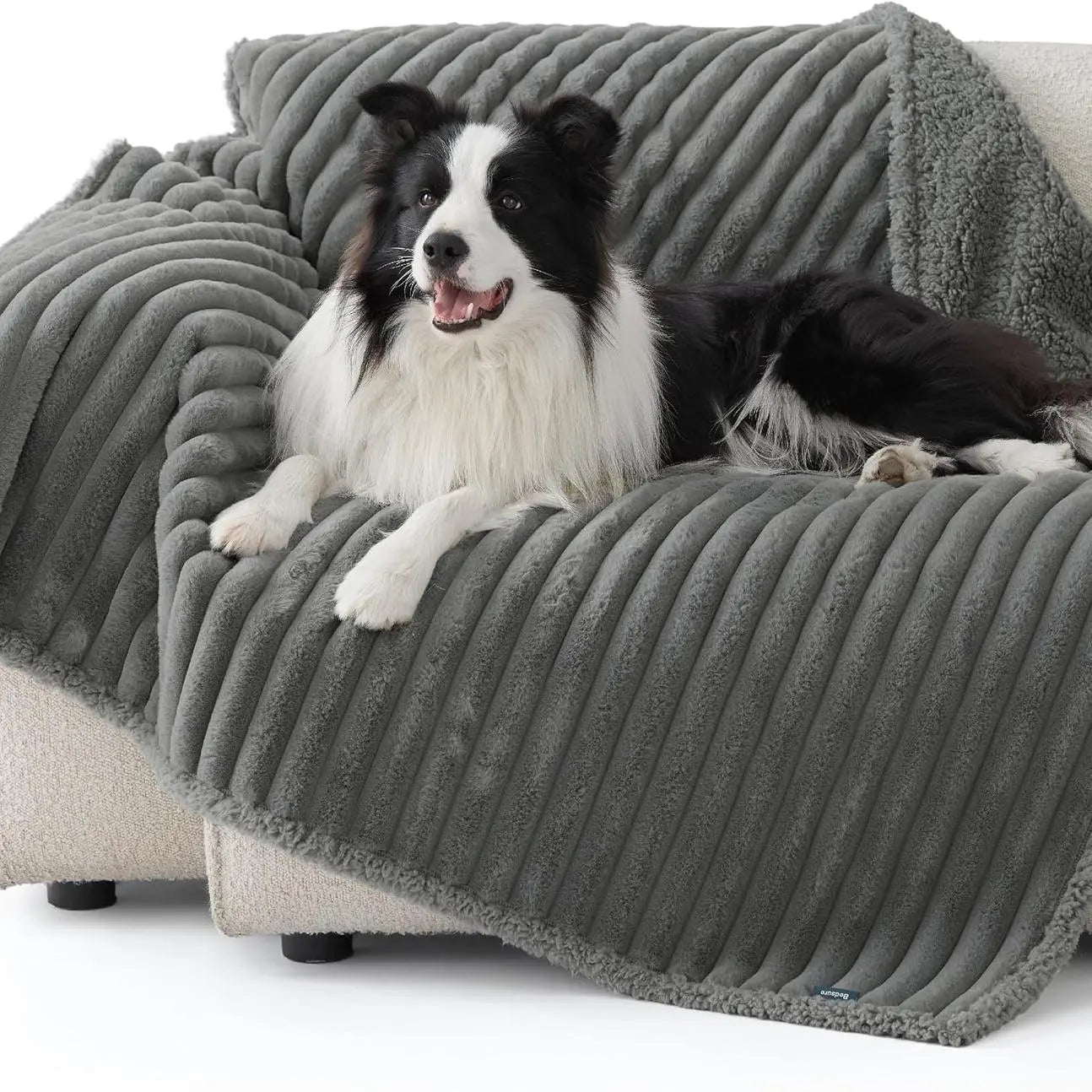 Lesure Waterproof Pet Blanket for Dogs & Cats -Sided Jacquard Shag & Sherpa Fleece Blanket for Pets and Humans, 3D Textured Cloud Pattern, Machine Washable, Durable & Portable, Soft Couch Protector