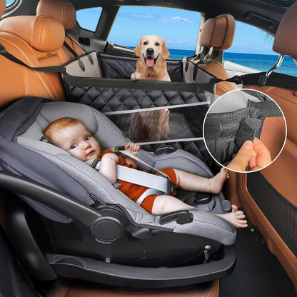 Dog Car Seat for Large Medium Dogs, Back Seat Extender for Pets, Waterproof Pet Carseat for Medium Sized Dog, Hammock for Pet, with Storage Pocket for Cars/Suv/Truck(L-28 * 22 * 20.5In)