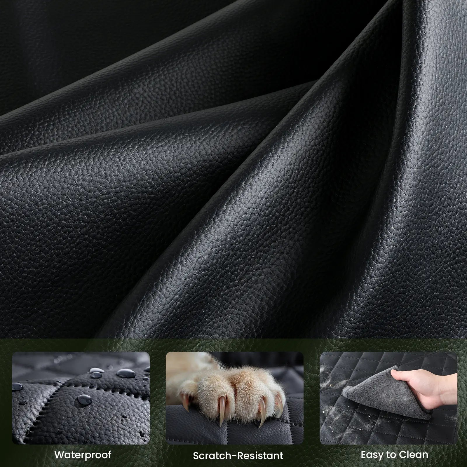 Pecute Dog Car Seat Cover - Waterproof Dog Backseat Hammock with Mesh Window & Storage Pocket, 600D Non-Slip for Car/Truck, Easy to Install Washable,Summervibes,Petlovers,Summervibes