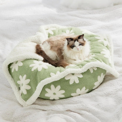 Lesure Waterproof Pet Blanket for Dogs & Cats -Sided Jacquard Shag & Sherpa Fleece Blanket for Pets and Humans, 3D Textured Cloud Pattern, Machine Washable, Durable & Portable, Soft Couch Protector
